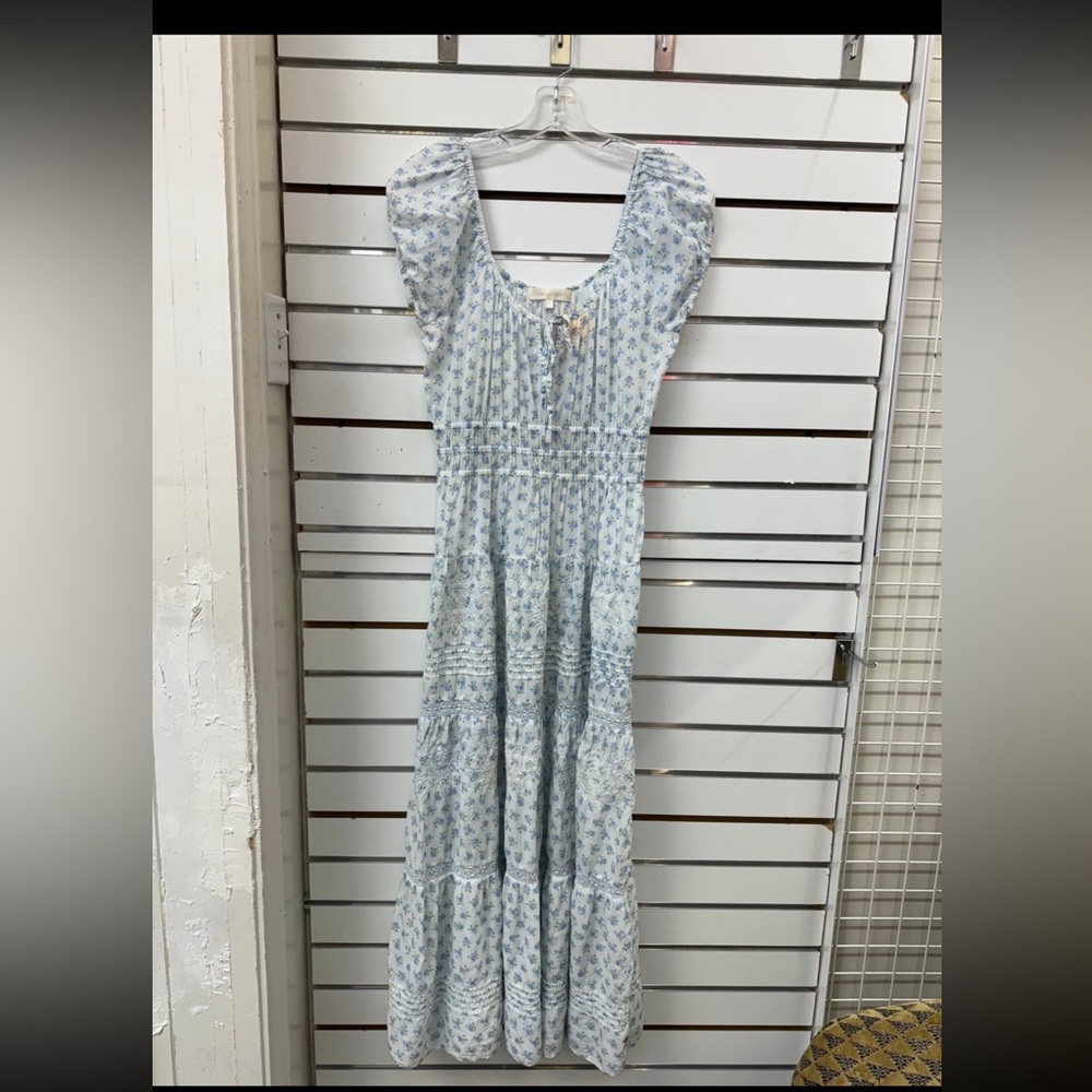 LoveShackFancy Magdaline Dress in Powder Blue Size Small